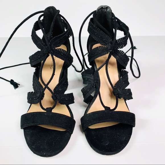 Call it Spring Heels Wrap Sandal Black Size 6 - Picture 2 of 5